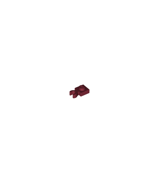 LEGO - Plaat, gemodificeerd 1 x 1 met open O-clip dik (verticale greep) - Dark Red | N