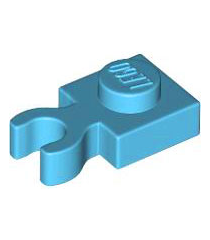 LEGO - Plaat, gemodificeerd 1 x 1 met open O-clip dik (verticale greep) - Medium Azure | N - Thumbnail