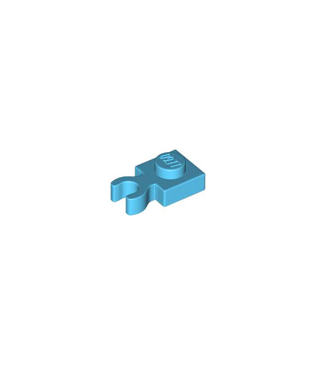 LEGO - Plaat, gemodificeerd 1 x 1 met open O-clip dik (verticale greep) - Medium Azure | N