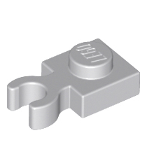 LEGO - Plaat, gemodificeerd 1 x 1 met open O-clip dik (verticale greep) - Light Bluish Gray | N - Thumbnail
