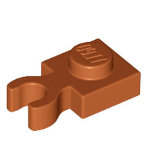 LEGO - Plaat, gemodificeerd 1 x 1 met open O-clip dik (verticale greep) - Dark Orange | N - Thumbnail