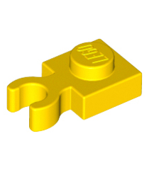LEGO - Plaat, gemodificeerd 1 x 1 met open O-clip dik (verticale greep) - Yellow | N - Thumbnail