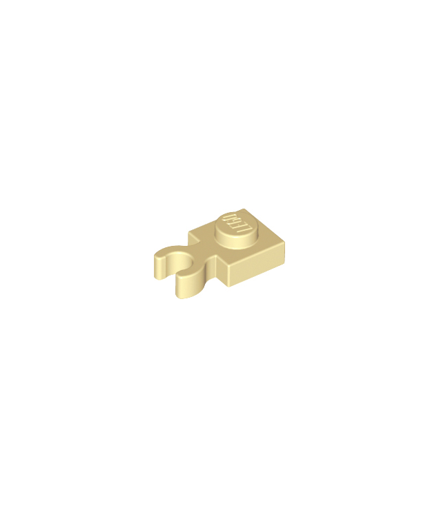 LEGO - Plaat, gemodificeerd 1 x 1 met open O-clip dik (verticale greep) - Tan | N