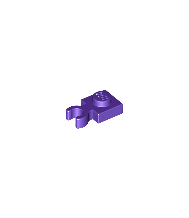 LEGO - Plaat, gemodificeerd 1 x 1 met open O-clip dik (verticale greep) - Dark Purple | N