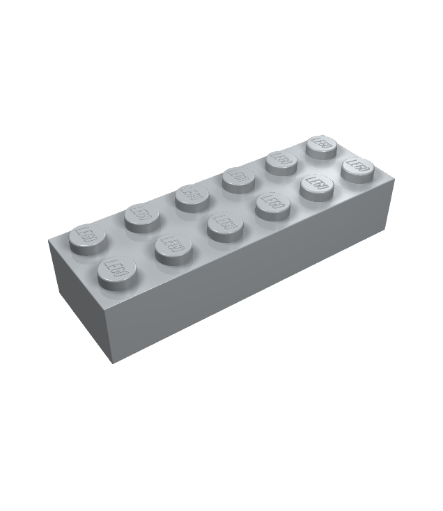 LEGO - Steen 2 x 6 - Light Bluish Gray | N