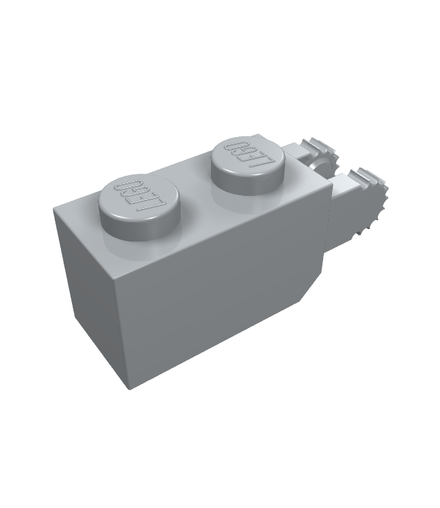LEGO - Scharniersteen 1 x 2 vergrendelend met 2 vingers verticaal uiteinde, 9 tanden - Light Bluish Gray | N