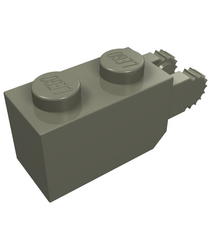 LEGO - Scharniersteen 1 x 2 vergrendelend met 2 vingers verticaal uiteinde, 9 tanden - Dark Gray | N - Thumbnail