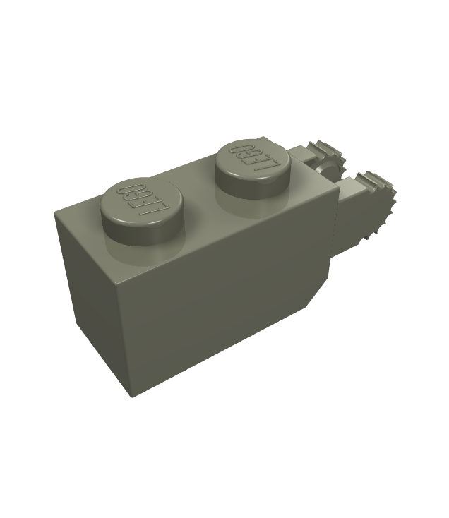 LEGO - Scharniersteen 1 x 2 vergrendelend met 2 vingers verticaal uiteinde, 9 tanden - Dark Gray | N