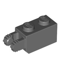 LEGO - Scharniersteen 1 x 2 vergrendelend met 2 vingers verticaal uiteinde, 9 tanden - Dark Bluish Gray | N - Thumbnail