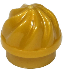 LEGO - Plaat, rond 1 x 1 met verticale wervel / draai - Pearl Gold | N - Thumbnail
