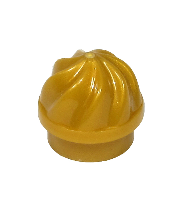 LEGO - Plaat, rond 1 x 1 met verticale wervel / draai - Pearl Gold | N