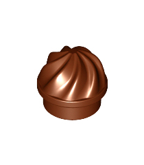 LEGO - Plaat, rond 1 x 1 met verticale wervel / draai - Reddish Brown | N - Thumbnail