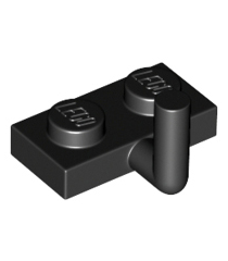 LEGO - Plaat, gemodificeerd 1 x 2 met staafarm omhoog (horizontale arm 5mm) - Black | N - Thumbnail