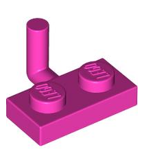 LEGO - Plaat, gemodificeerd 1 x 2 met staafarm omhoog (horizontale arm 5mm) - Dark Pink | N - Thumbnail