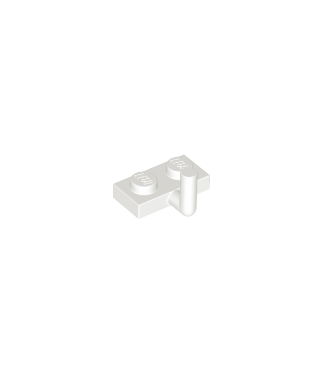 LEGO - Plaat, gemodificeerd 1 x 2 met staafarm omhoog (horizontale arm 5mm) - White | N