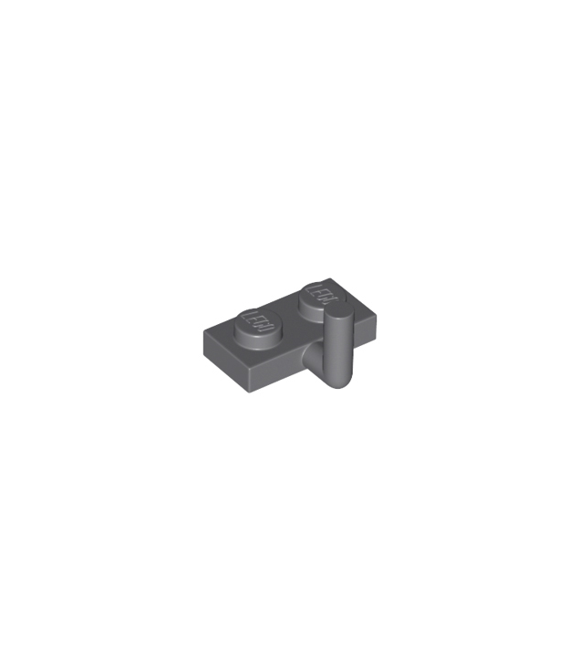 LEGO - Plaat, gemodificeerd 1 x 2 met staafarm omhoog (horizontale arm 5mm) - Dark Bluish Gray | N