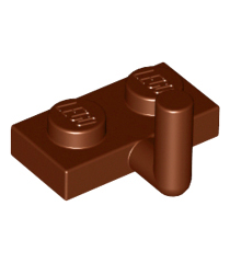 LEGO - Plaat, gemodificeerd 1 x 2 met staafarm omhoog (horizontale arm 5mm) - Reddish Brown | N - Thumbnail