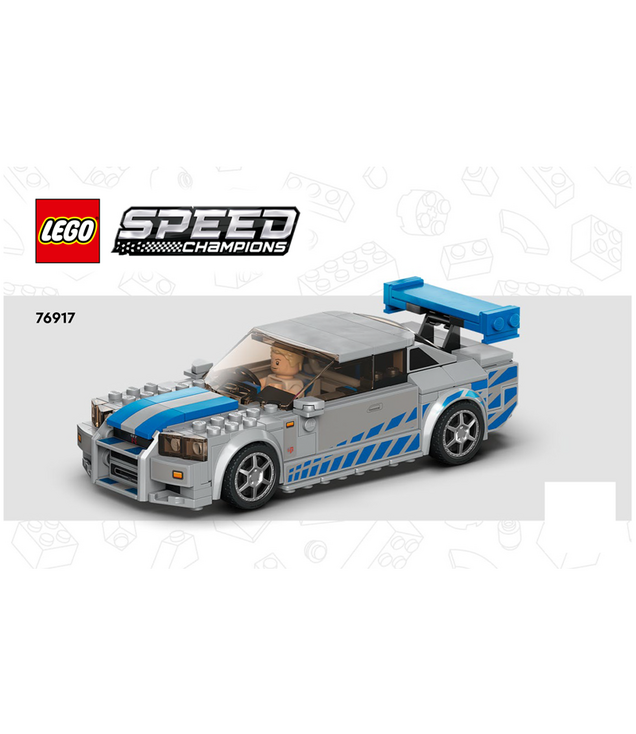 LEGO - 2 Fast 2 Furious Nissan Skyline GT-R (R34)-Instructieboek - | N