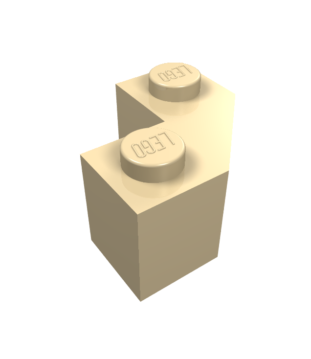 LEGO - Steen, gemodificeerd facet 2 x 2 - Tan | N
