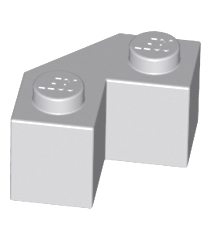 LEGO - Steen, gemodificeerd facet 2 x 2 - Light Bluish Gray | N - Thumbnail