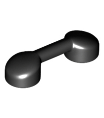LEGO - Staaf 1 x 3 met 2 nopaansluitingen (radiohandgreep / telefoonhoorn) - Black | N - Thumbnail