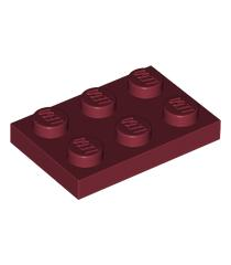 LEGO - Plaat 2 x 3 - Dark Red | N - Thumbnail
