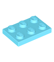 LEGO - Plaat 2 x 3 - Medium Azure | N - Thumbnail