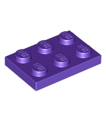 LEGO - Plaat 2 x 3 - Dark Purple | N - Thumbnail