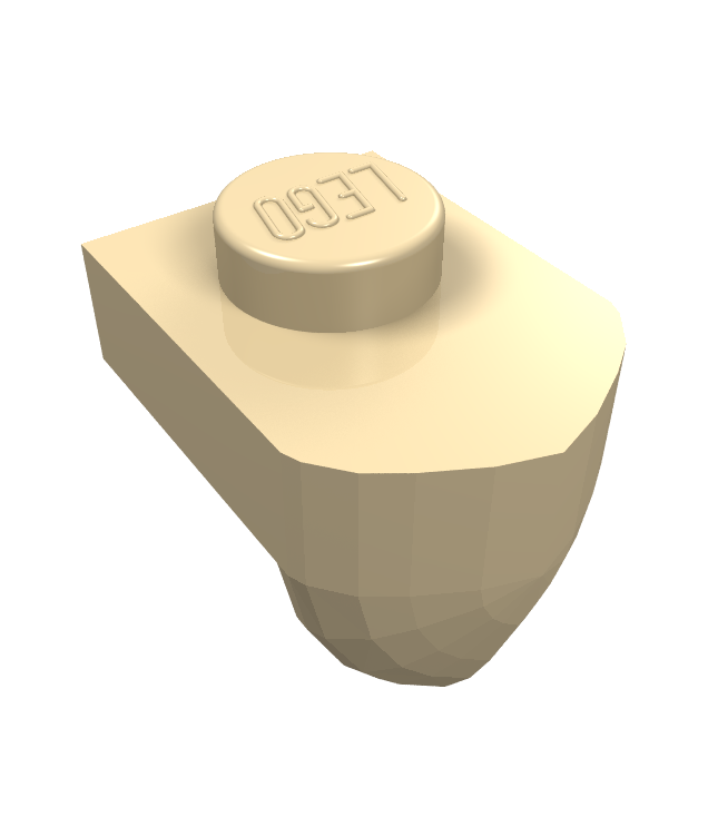 LEGO - Plaat, gemodificeerd 1 x 1 met verticale tand - Tan | N