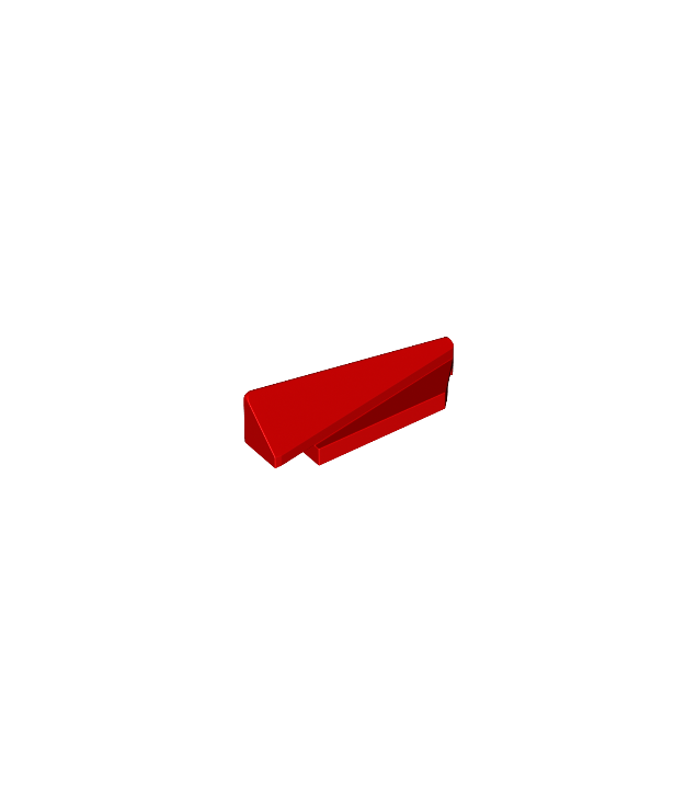LEGO - Wig 5 x 1 x 1 1/3 met 4 x 1 basis rechts - Red | N