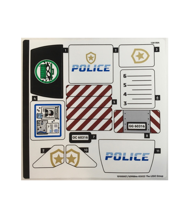 LEGO - Stickervel voor set 60316 – (10100007/6398844) - (Not Applicable) | N