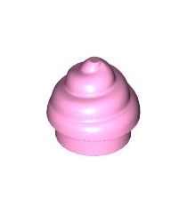 LEGO - Plaat, rond 1 x 1 met horizontale wervel / draai - Bright Pink | N - Thumbnail