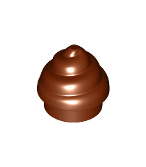 LEGO - Plaat, rond 1 x 1 met horizontale wervel / draai - Reddish Brown | N - Thumbnail