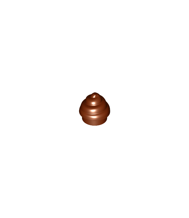 LEGO - Plaat, rond 1 x 1 met horizontale wervel / draai - Reddish Brown | N