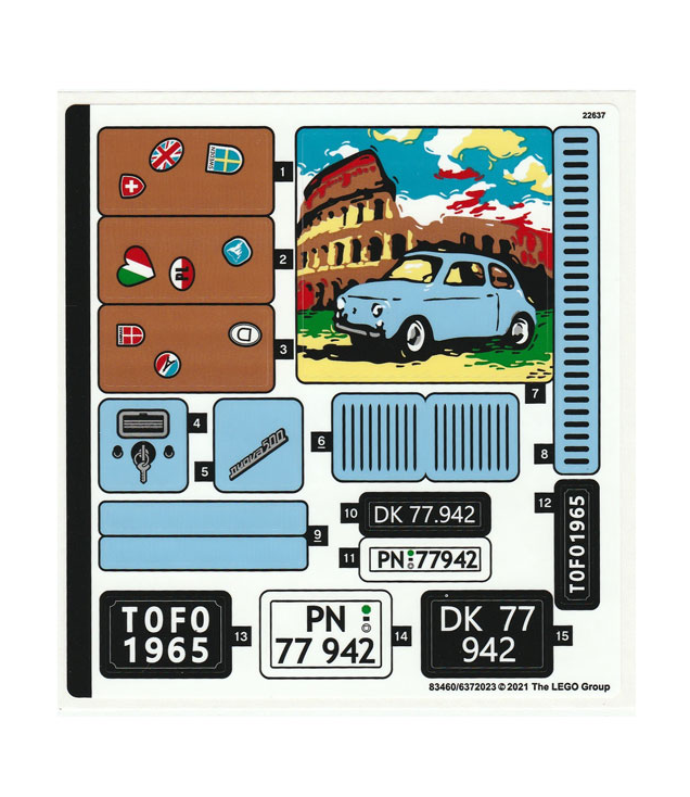 LEGO - Stickervel voor set 77942 – (83460/6372023) - | N