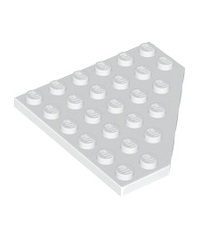 LEGO - Wig, plaat 6 x 6 met afgesneden hoek - White | N - Thumbnail