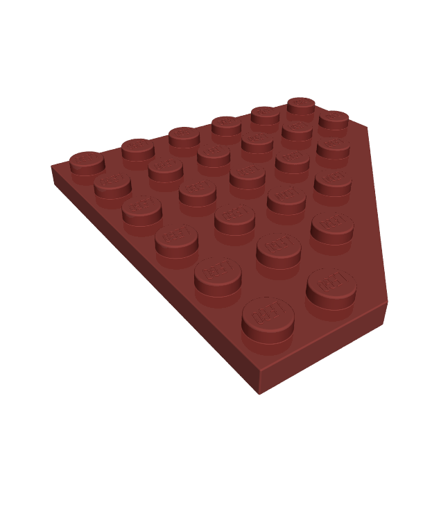 LEGO - Wig, plaat 6 x 6 met afgesneden hoek - Dark Red | N