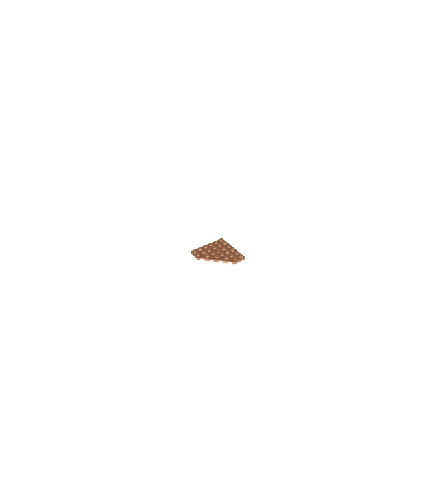 LEGO - Wig, plaat 6 x 6 met afgesneden hoek - Medium Nougat | N