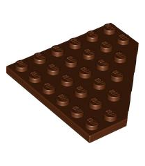 LEGO - Wig, plaat 6 x 6 met afgesneden hoek - Reddish Brown | N - Thumbnail