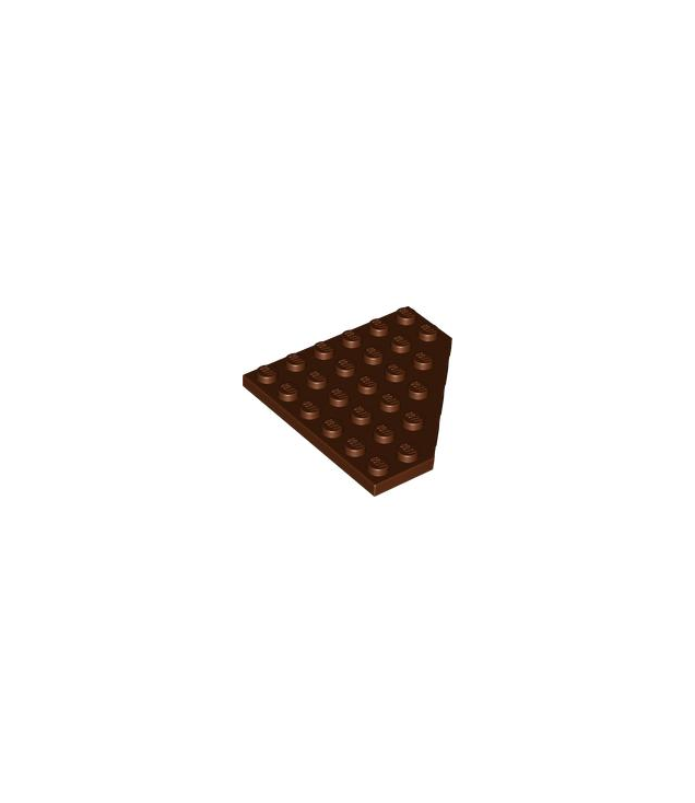 LEGO - Wig, plaat 6 x 6 met afgesneden hoek - Reddish Brown | N