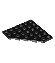 LEGO - Wig, plaat 6 x 6 met afgesneden hoek - Black | N - Thumbnail