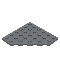 LEGO - Wig, plaat 6 x 6 met afgesneden hoek - Dark Bluish Gray | N - Thumbnail