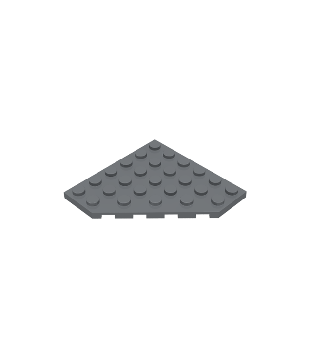 LEGO - Wig, plaat 6 x 6 met afgesneden hoek - Dark Bluish Gray | N