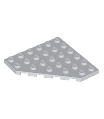 LEGO - Wig, plaat 6 x 6 met afgesneden hoek - Light Bluish Gray | N - Thumbnail