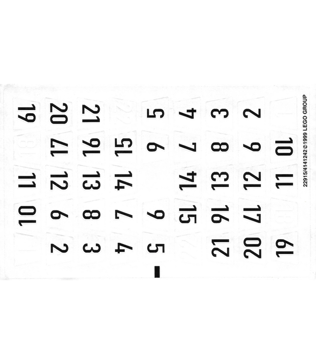 LEGO - Stickervel voor sets 3404, 3405, 3406, 3407, 3411 en 3420, vel 1 – (22915/4141242) (Vintage jaren 2000 onderdeel) - (Not Applicable) | N