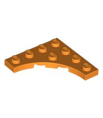LEGO - Plaat, gemodificeerd 4 x 4 met 3 x 3 gebogen uitsparing - Orange | N - Thumbnail