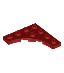 LEGO - Plaat, gemodificeerd 4 x 4 met 3 x 3 gebogen uitsparing - Dark Red | N - Thumbnail