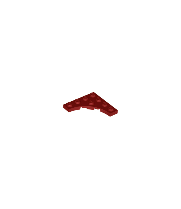LEGO - Plaat, gemodificeerd 4 x 4 met 3 x 3 gebogen uitsparing - Dark Red | N