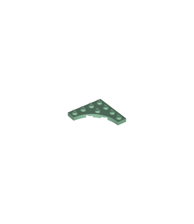 LEGO - Plaat, gemodificeerd 4 x 4 met 3 x 3 gebogen uitsparing - Sand Green | N