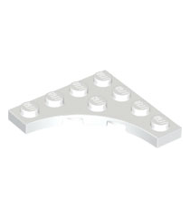 LEGO - Plaat, gemodificeerd 4 x 4 met 3 x 3 gebogen uitsparing - White | N - Thumbnail